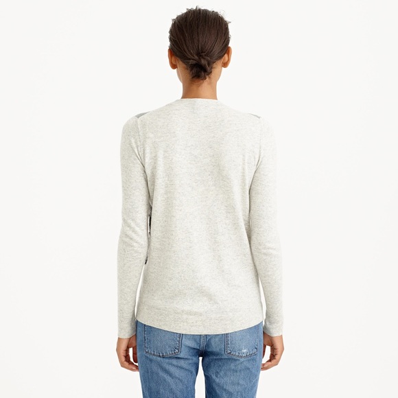 J. Crew Colorblock Lace Panel Sweater Beige - Picture 3 of 7